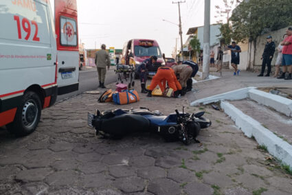 Grave Acidente na Rua América Deixa Motociclista em Estado Crítico