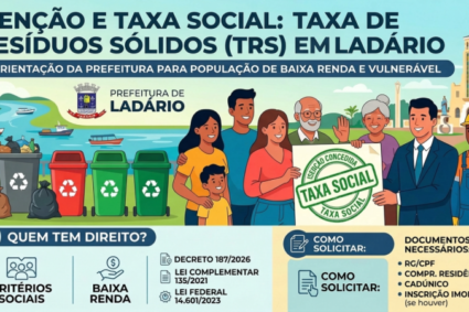 Prefeitura de Ladário anuncia isenção e taxa social na cobrança de resíduos sólidos; veja quem pode pedir o benefício
