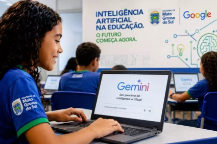 Mato Grosso do Sul leva inteligência artificial às escolas e libera acesso ao Gemini para alunos da rede estadual