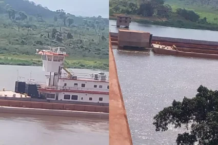 Ponte da BR-262 em Corumbá está há meses em obras e agora é atingida por comboio; possível dano pode atrasar ainda mais a recuperação