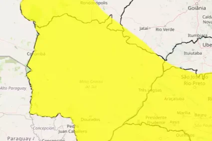 Tempestades avançam sobre MS e colocam Corumbá em alerta por 4 dias; veja quando o risco de temporais será maior